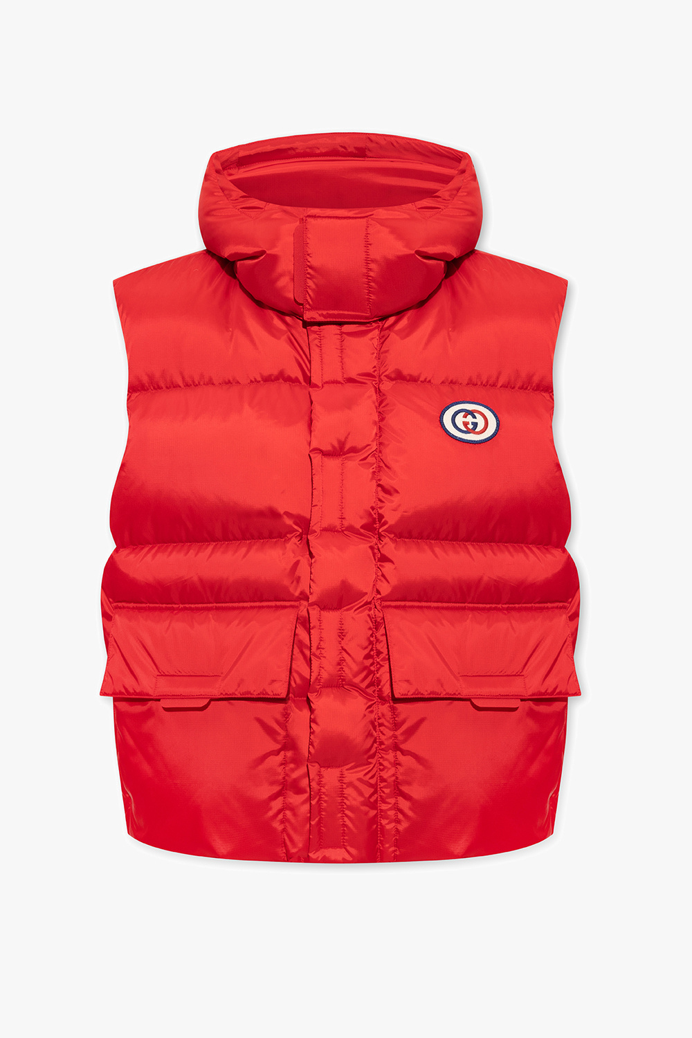 Red Down vest with logo Gucci Vitkac France